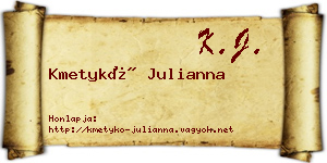 Kmetykó Julianna névjegykártya
